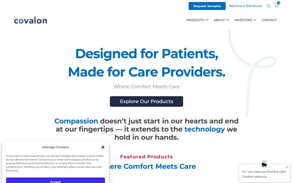 Covalon website screenshot