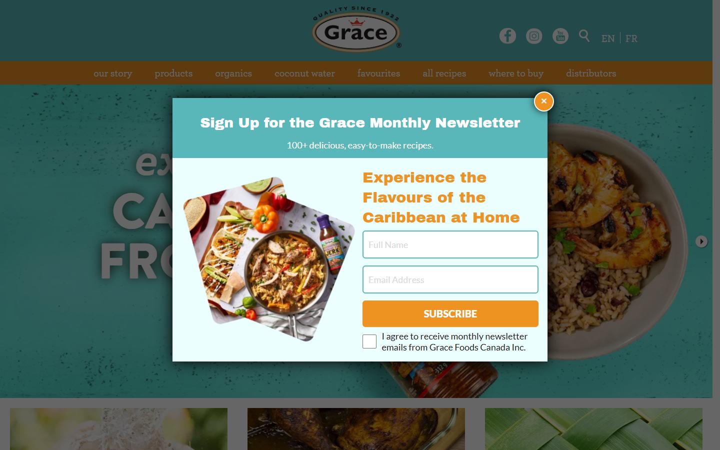 Grace Foods website screenshot