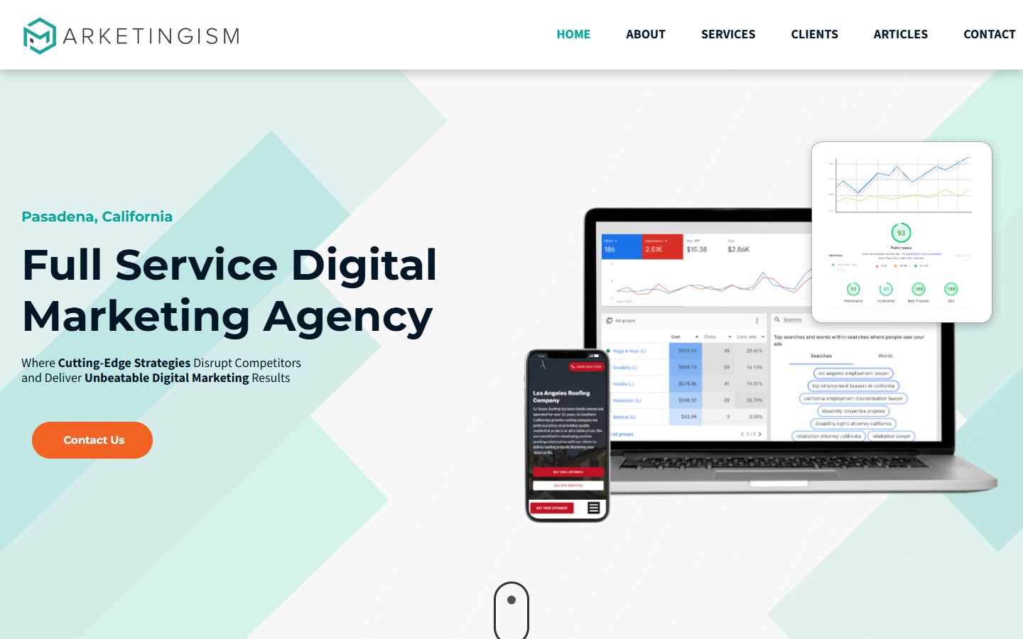 Marketingism website screenshot