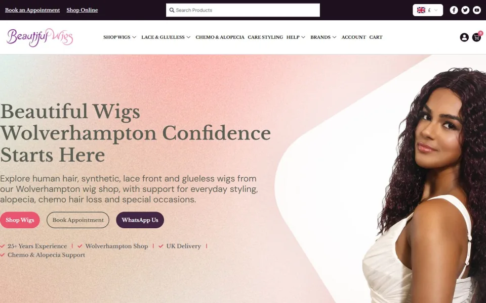 Wigs UK website project preview